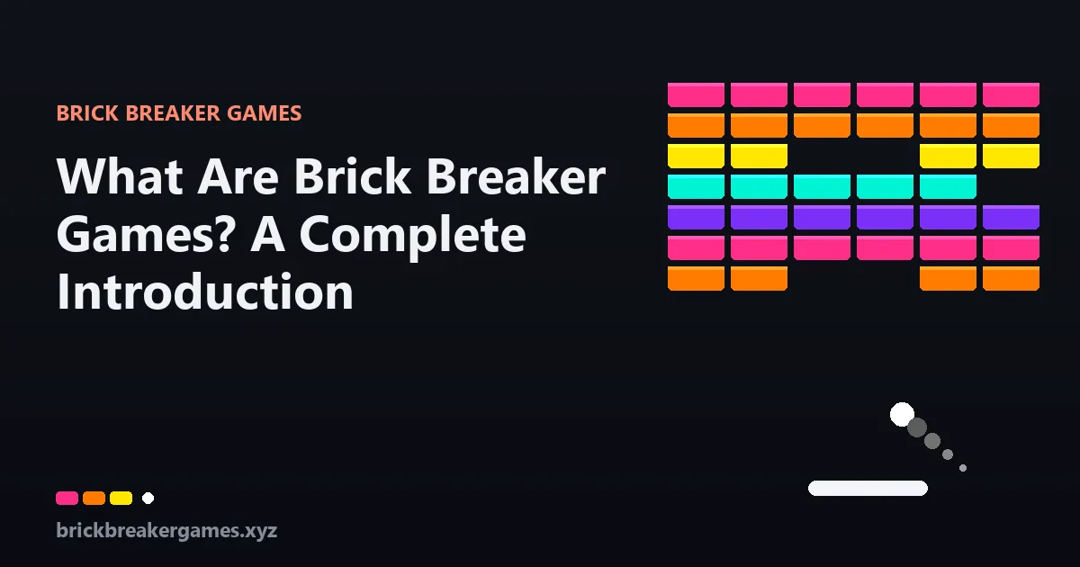 Diagram of a brick breaker game showing the paddle, ball and brick wall